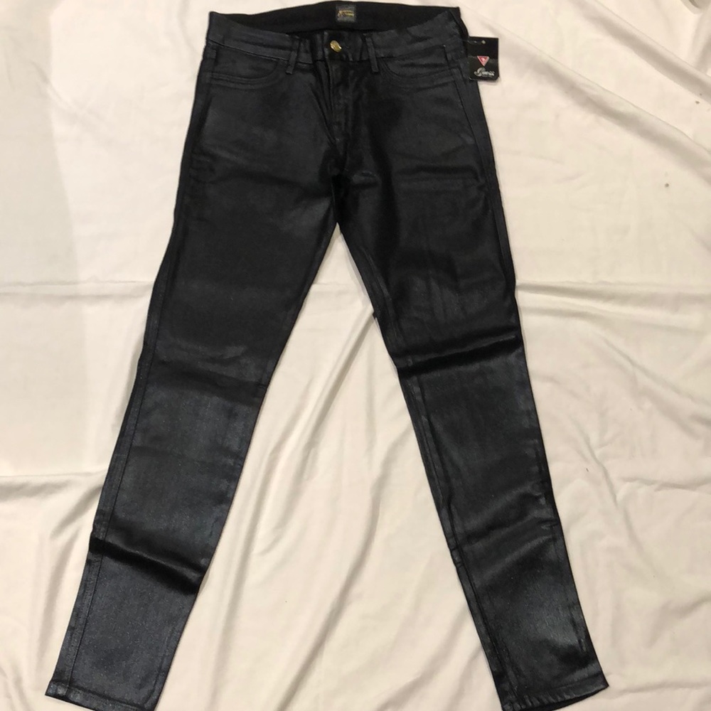 New Womens Guess Marciano 64 coated Black Jeans 27 - Picture 5 of 7